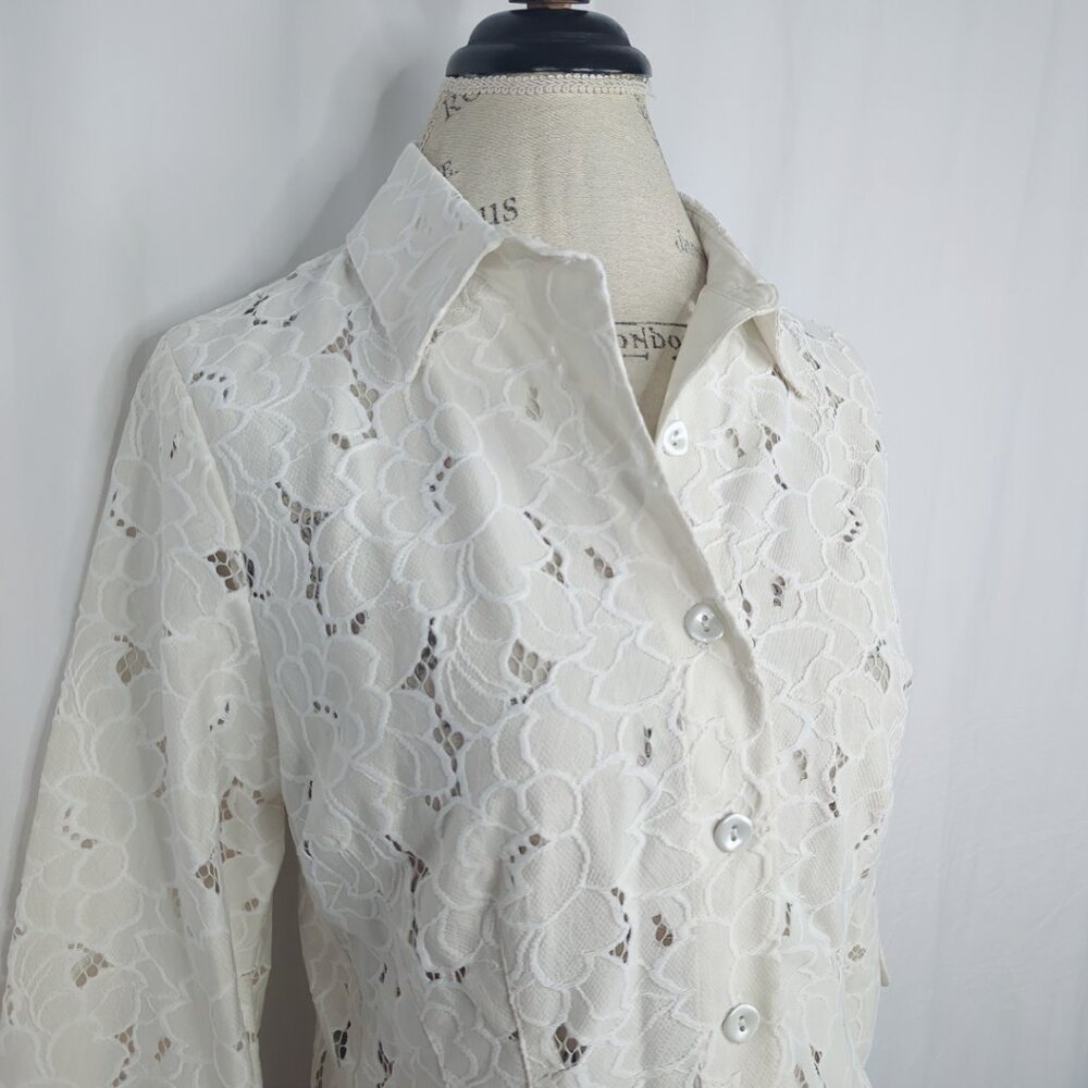 CAbi Cream Floral Lace Blazer - Picture 3 of 10